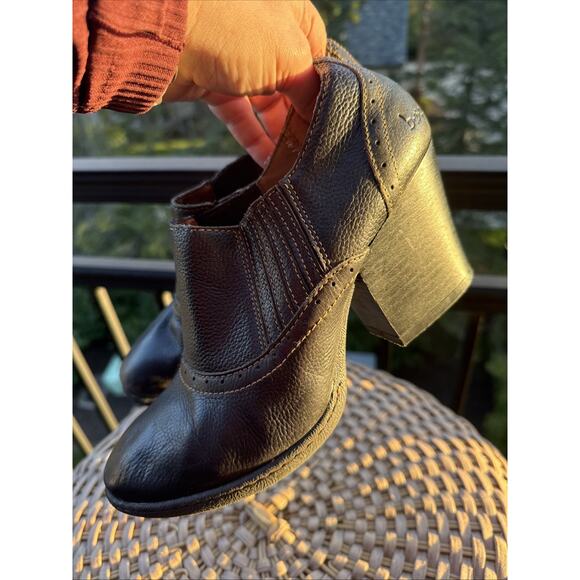 BOC Born Concept Casual Ankle Bootie Women 9 US 40.5 EU 3"Heel Black Leather - Picture 11 of 16